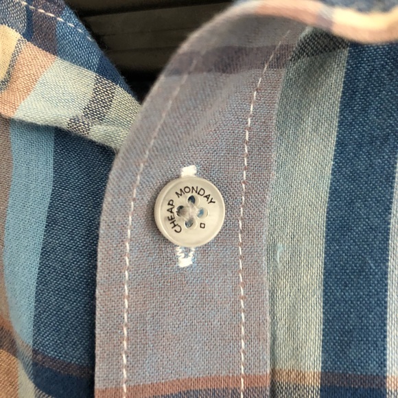 NWOT Cheap Monday Plaid Button-up - Picture 2 of 7